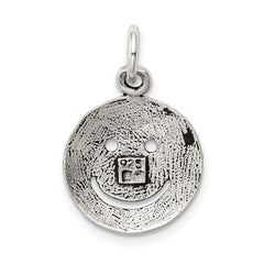 Sterling Silver Antiqued Smiley Face Charm