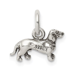 Sterling Silver Antiqued Dog Charm - 2