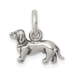 Sterling Silver Antiqued Dog Charm - 2