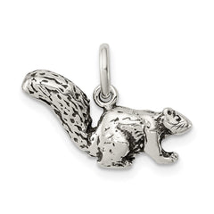 Sterling Silver Antiqued Squirrel Charm - 2