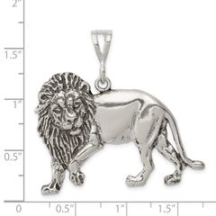 Sterling Silver Antiqued Lion Charm - 3