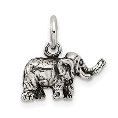 Sterling Silver Antiqued Elephant Charm - 3