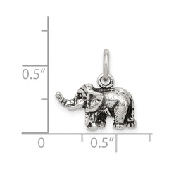 Sterling Silver Antiqued Elephant Charm - 3
