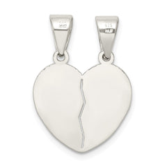 Sterling Silver Polished Te Amo Break Apart Heart Pendant