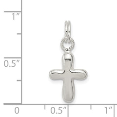 Sterling Silver Polished Cross Charm - 6