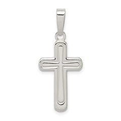 Sterling Silver Polished Cross Pendant - 30