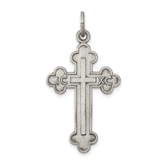 Sterling Silver Antiqued, Textured and Brushed Latin Cross Pendant - 2