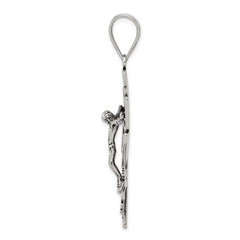 Sterling Silver Antiqued Large Caravaca INRI Crucifix Cross Pendant