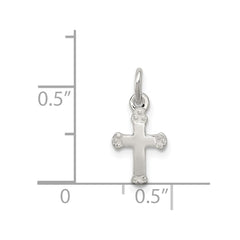 Sterling Silver Polished Cross Charm - 7