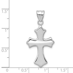 Sterling Silver Rhodium-plated Polished Cross Pendant - 5
