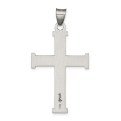 Sterling Silver Antiqued, Polished and Brushed Latin Cross Pendant - 4