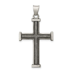 Sterling Silver Antiqued, Polished and Brushed Latin Cross Pendant - 4
