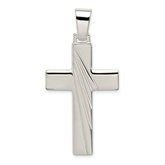 Sterling Silver Polished Cross Pendant - 13