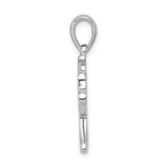 Sterling Silver Rhodium-plated Polished Celtic Cross Pendant - 2