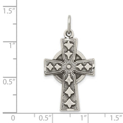Sterling Silver Antiqued Irish Cross Pendant - 2