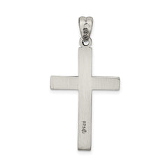Sterling Silver Antiqued, Polished and Brushed Latin Cross Pendant