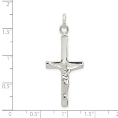 Sterling Silver Polished Crucifix Cross Pendant - 2