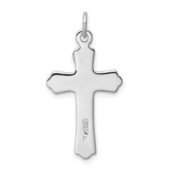 Sterling Silver Platinum-plated & Gold-tone INRI Crucifix Cross Pendant