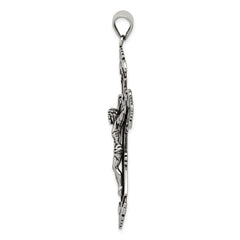 Sterling Silver Antiqued Crucifix Pendant - 7