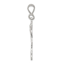 Sterling Silver Polished & Textured St. Lazarus Pendant