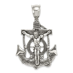Sterling Silver Antiqued Crucifix Pendant - 3