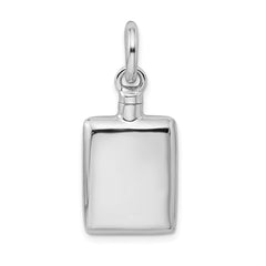 Sterling Silver Rhodium-plated Polished Rectangular Ash Holder Pendant