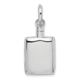 Sterling Silver Rhodium-plated Polished Rectangular Ash Holder Pendant