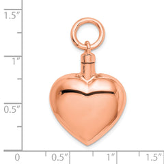 Sterling Silver Rose Gold-tone Polished Heart Ash Holder Pendant