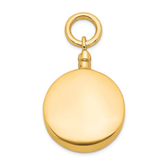 Sterling Silver Gold-tone Polished Round Ash Holder Pendant