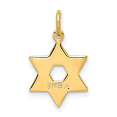 Sterling Silver Gold-tone Engraved Small Jewish Star Pendant