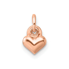 Sterling Silver Rose-tone Polished Puffed Heart Pendant - 2