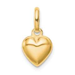 Sterling Silver Gold-tone Polished Puff Heart Charm - 2