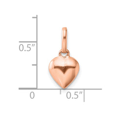 Sterling Silver Rose-tone Polished Puffed Heart Pendant - 3