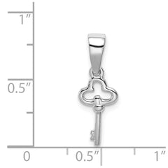 Sterling Silver Rhodium-plated Children's Key Pendant