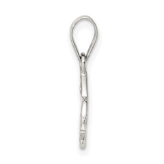 Sterling Silver Rhodium-plated Polished Bunny Pendant