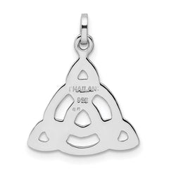 Sterling Silver Rhodium-plated Polished Celtic Symbol Pendant - 2