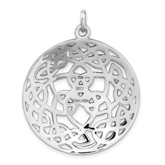 Sterling Silver Rhodium-plated Polished Celtic Pendant - 2
