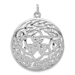 Sterling Silver Rhodium-plated Polished Celtic Pendant - 2