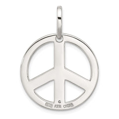 Sterling Silver Polished CZ Antiqued Peace Inspiration Pendant