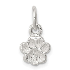 Sterling Silver Polished and Textured Paw Print Charm