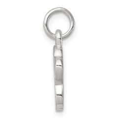 Sterling Silver Polished and Textured Paw Print Charm - 2