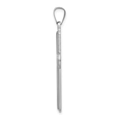 Sterling Silver Rhodium-plated Polished Cross Pendant - 2