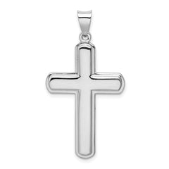 Sterling Silver Rhodium-plated Polished Cross Pendant - 2