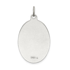 Sterling Silver Satin/Polished/D/C Enamel St Christopher Medal
