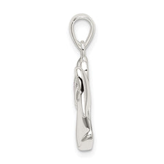 Sterling Silver Angel w/Light Purple CZ Heart Pendant