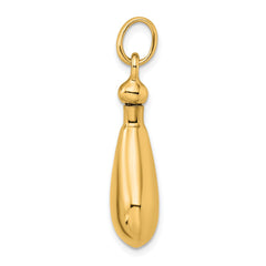 Sterling Silver Gold-tone Polished Screw Top Ash Holder Pendant
