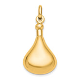 Sterling Silver Gold-tone Polished Screw Top Ash Holder Pendant
