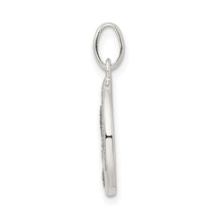 Sterling Silver Polished Glitter Enamel Letter O Initial Charm