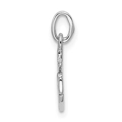 Sterling Silver Rhodium-plated Polished Anchor Charm