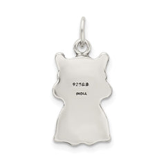 Sterling Silver Antiqued Cat Charm - 2
